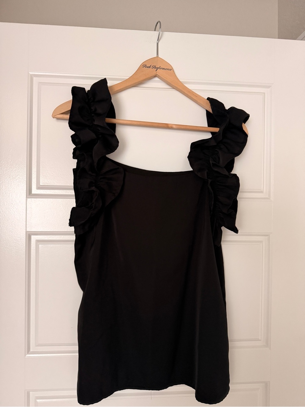 Black Ruffle Sleeve Women's Top